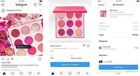 Instagram shopping post and store 